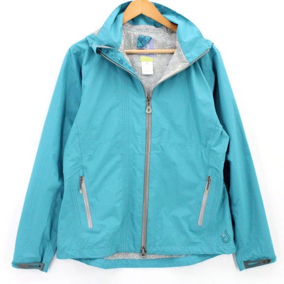 Isis Windbreaker Jacket Womens Blue Hooded Full Zip Outdoor Lined Size Medium M - Picture 1 of 8